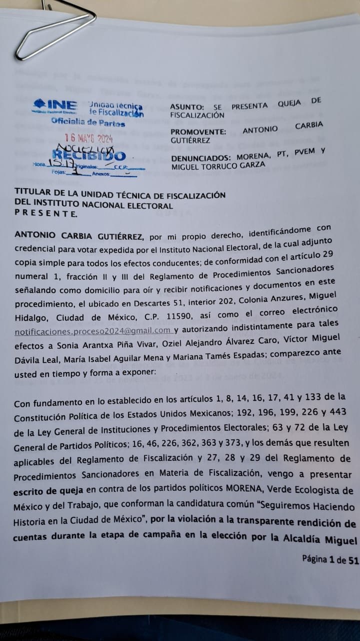 Denuncia emecista Antonio Carbia a Torruco por exceso gasto en campaña