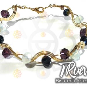 Pulsera ondulada con cristales