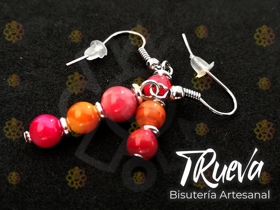 Pendientes de 3 abalorios