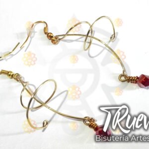 Pendientes espiral con cristal