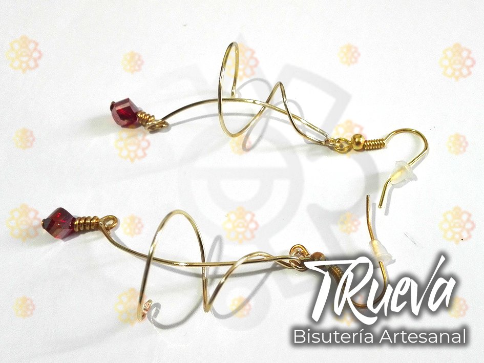 Pendientes espiral con cristal - Image 2
