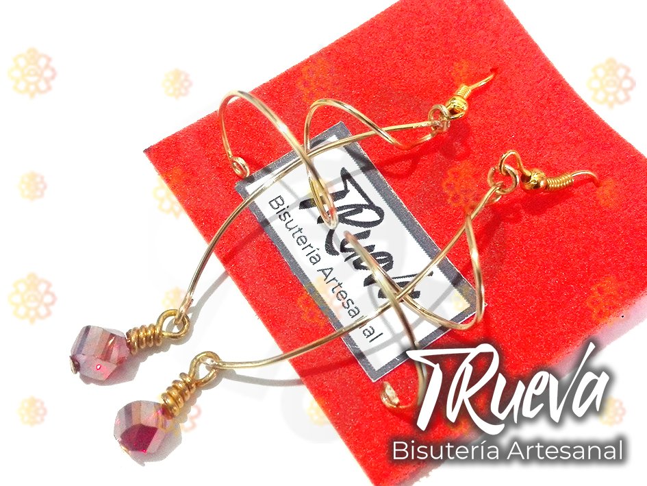 Pendientes espiral con cristal - Image 4