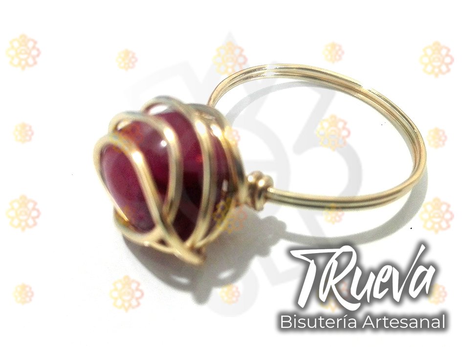 Anillo espiral y cuarzo rosa - Image 2