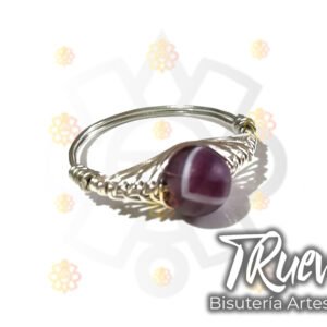 Anilllo wraping con ágata purpura