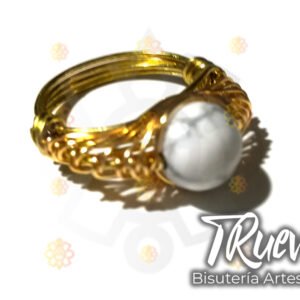 Anillo wraping 2 colores y howlite